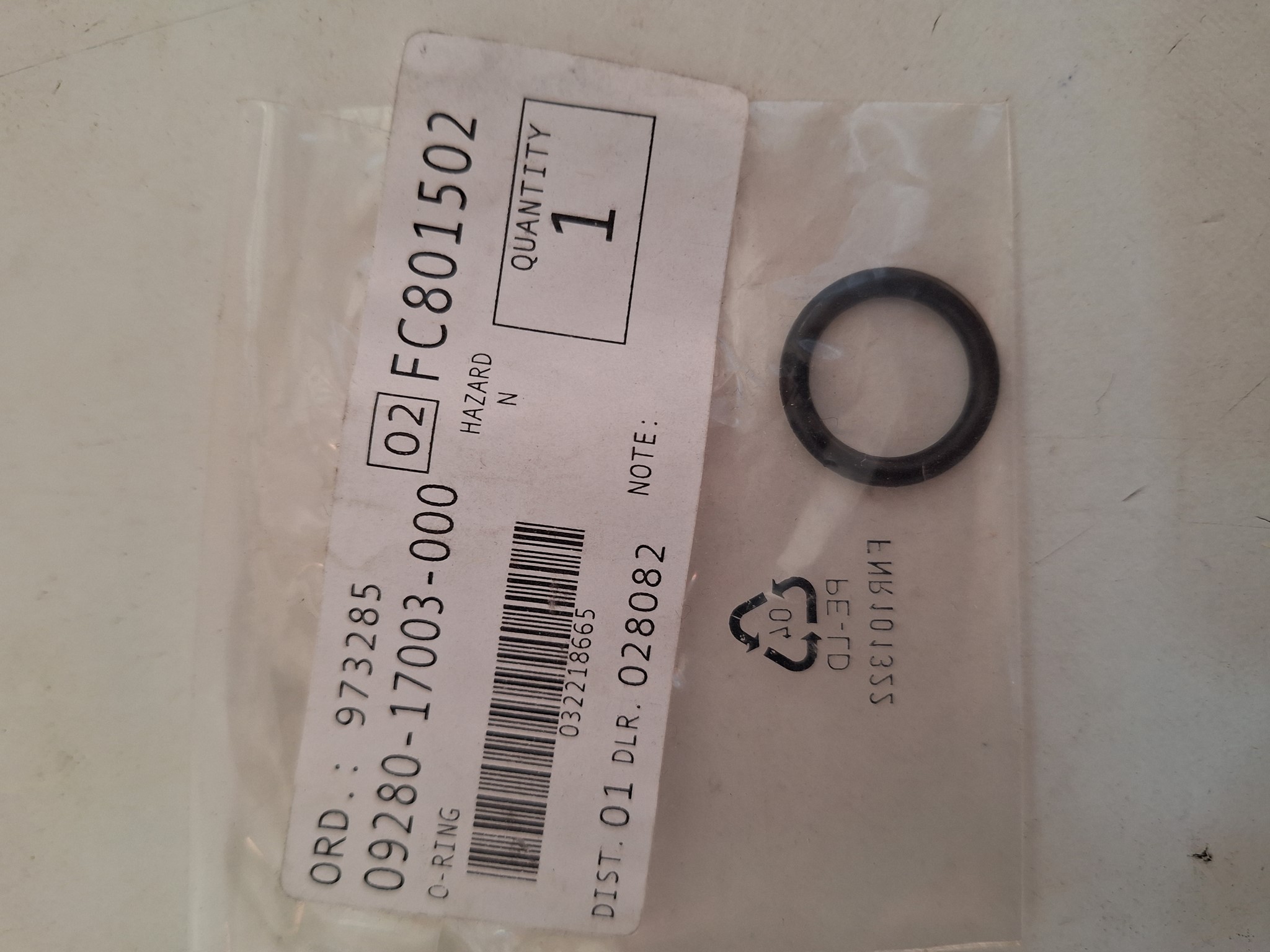 Bild von SUZUKI  ORING  09280-17003